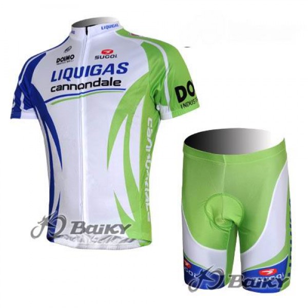 Liquigas Cannondale Pro Team Radbekleidung Radtrikot Kurzarm und Fahrradhosen Kurz Grün Weiß Radtrikot De