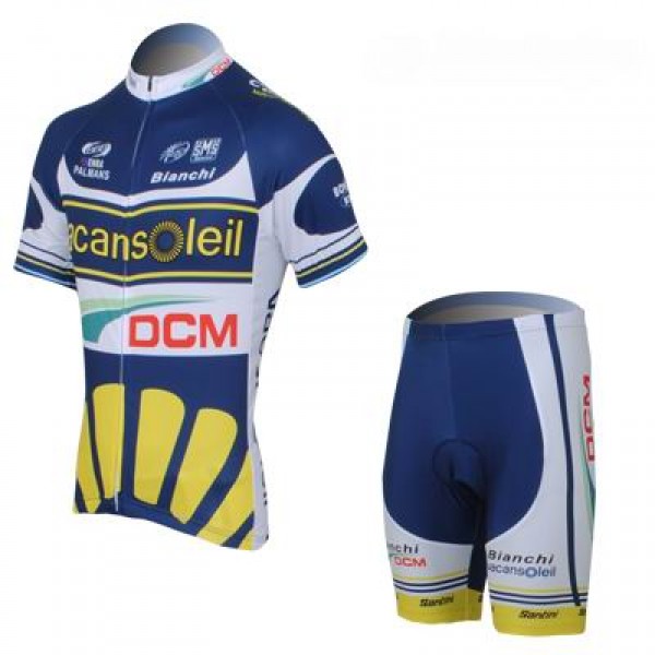 2013 Vacansoleil-DCM Pro Team Radtrikot Kurzarm und Kurz Radhose Kits Blau Radtrikot De