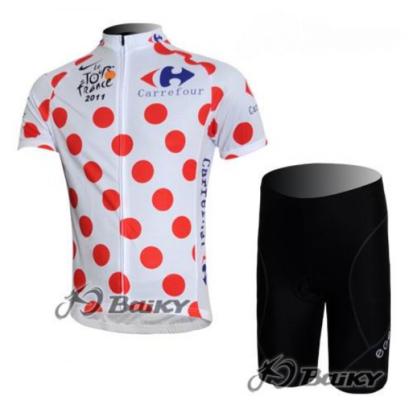 Tour de France 2011 Gepunktetes Trikot Kurz Radhose Weiß Rot Radtrikot De Tour de France 2011 Gepunktetes Trikot Kurz Radhose Weiß Rot Radtrikot De