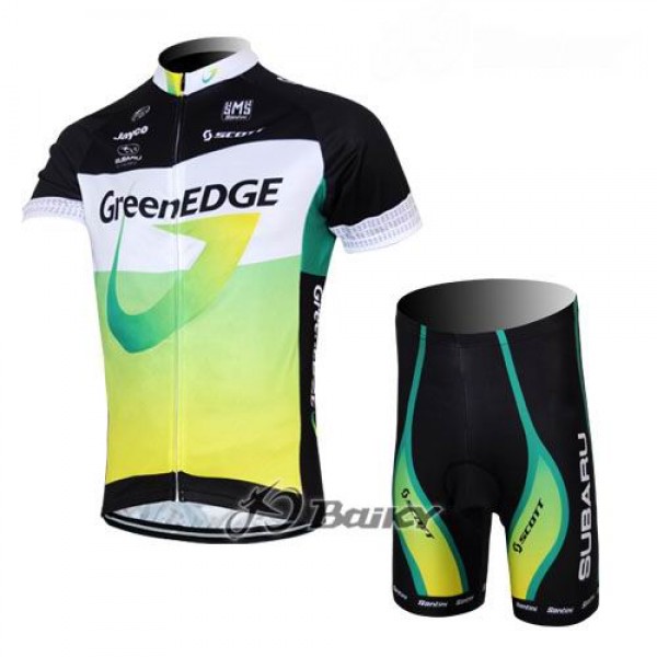 Green Edge Radbekleidung Radtrikot Kurzarm und Fahrradhosen Kurz Grün Radtrikot De