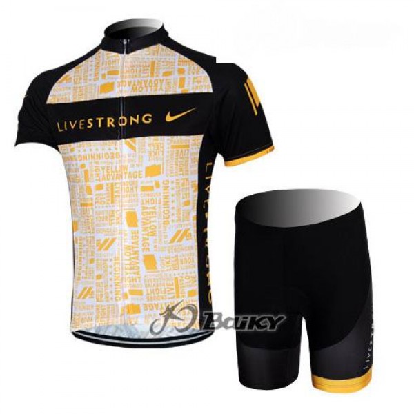 2012 LiveStrong Radbekleidung Radtrikot Kurzarm und Fahrradhosen Kurz Schwarz Gelb Radtrikot De