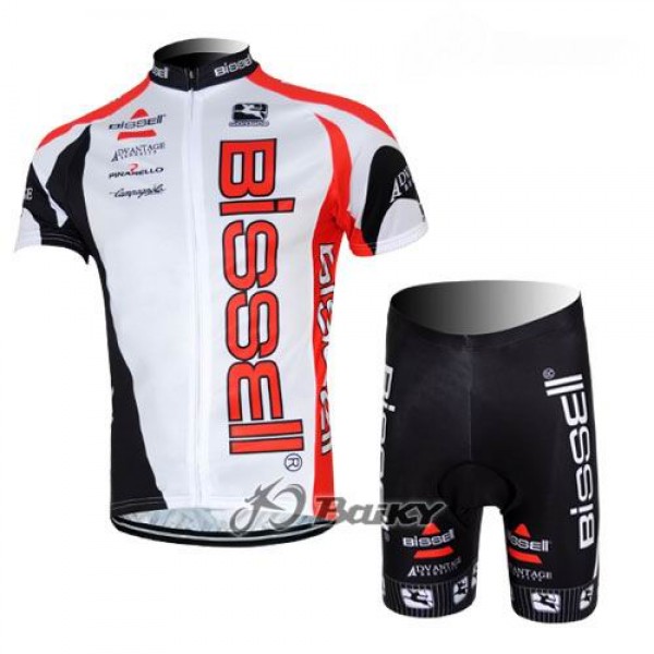 Bissell Radbekleidung Radtrikot Kurzarm und Fahrradhosen Kurz Weiß Schwarz Radtrikot De