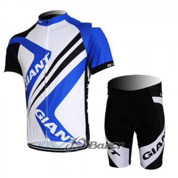 Giant Ride Life Radbekleidung Radtrikot Kurzarm und Fahrradhosen Kurz Weiß Blau Radtrikot De