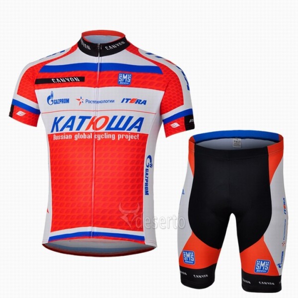 Katusha Team Radbekleidung Radtrikot Kurzarm und Fahrradhosen Kurz Radtrikot De