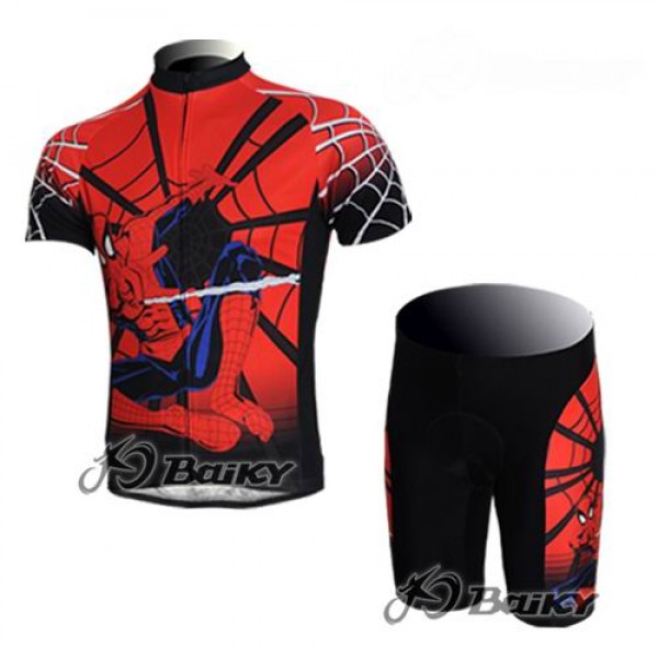 Spiderman Radbekleidung Radtrikot Kurzarm und Fahrradhosen Kurz Rot Radtrikot De