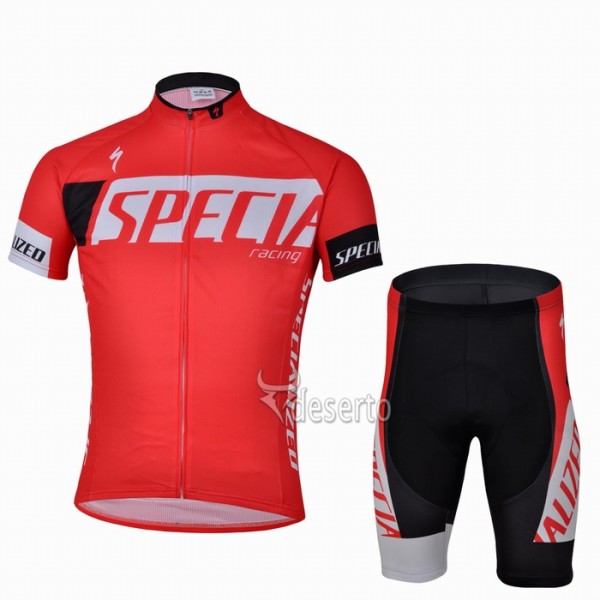 Specialized Racing Radbekleidung Radtrikot Kurzarm und Fahrradhosen Kurz Rot Radtrikot De