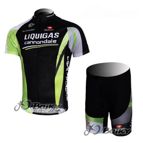 Liquigas Cannondale Pro Team Radbekleidung Radtrikot Kurzarm und Fahrradhosen Kurz Schwarz Grün Radtrikot De