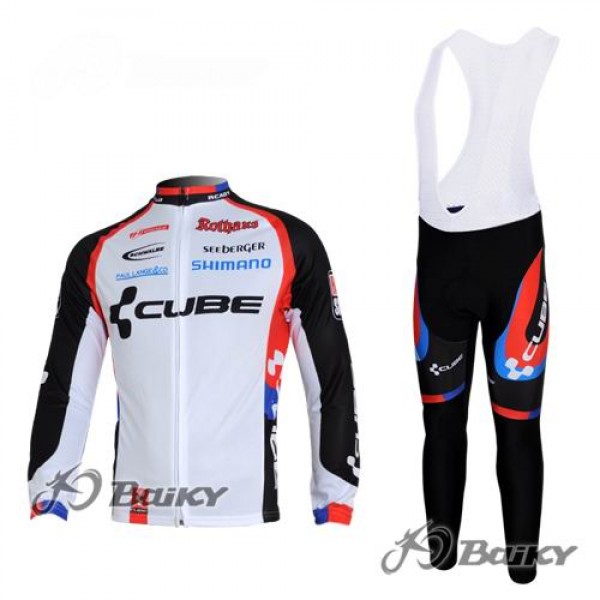 Cube Fintro Fahrradbekleidung Radtrikot Satz Langarm und Lange Trägerhose Weiß Schwarz Radtrikot De Cube Fintro Fahrradbekleidung Radtrikot Satz Langarm und Lange Trägerhose Weiß Schwarz Radtrikot De