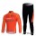 Euskaltel-Euskadi Pro Team Fahrradbekleidung Radtrikot Satz Langarm und Lange Fahrradhose Orange Radtrikot De