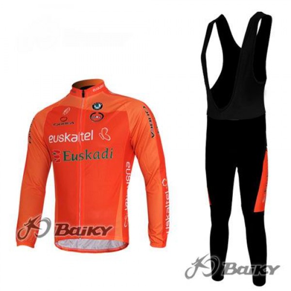 Euskaltel-Euskadi Pro Team Fahrradbekleidung Radtrikot Satz Langarm und Lange Trägerhose Orange Radtrikot De Euskaltel-Euskadi Pro Team Fahrradbekleidung Radtrikot Satz Langarm und Lange Trägerhose Orange Radtrikot De