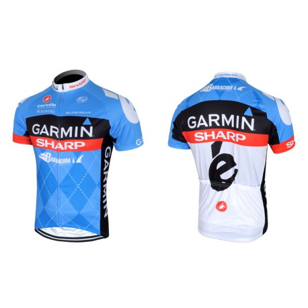 2013 Garmin Sharp Barracuda Cervelo Fahrradbekleidung Satz Fahrradtrikot Kurzarm Trikot und Kurz Trägerhose Blau Radtrikot De