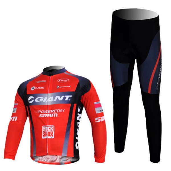 Giant Sram Pro Team Fahrradbekleidung Radtrikot Satz Langarm und Lange Fahrradhose Rot Schwarz Radtrikot De Giant Sram Pro Team Fahrradbekleidung Radtrikot Satz Langarm und Lange Fahrradhose Rot Schwarz Radtrikot De