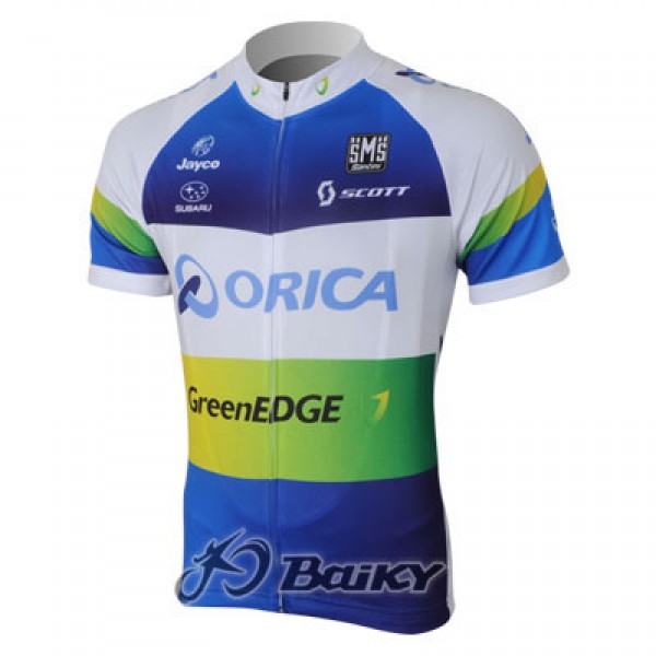 2013 Green Edge ORICA Radtrikot Kurzarm Blau Radtrikot De