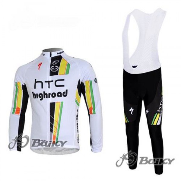 HTC-Highroad Pro Team Fahrradbekleidung Radtrikot Satz Langarm und Lange Trägerhose Weiß Grün Radtrikot De HTC-Highroad Pro Team Fahrradbekleidung Radtrikot Satz Langarm und Lange Trägerhose Weiß Grün Radtrikot De