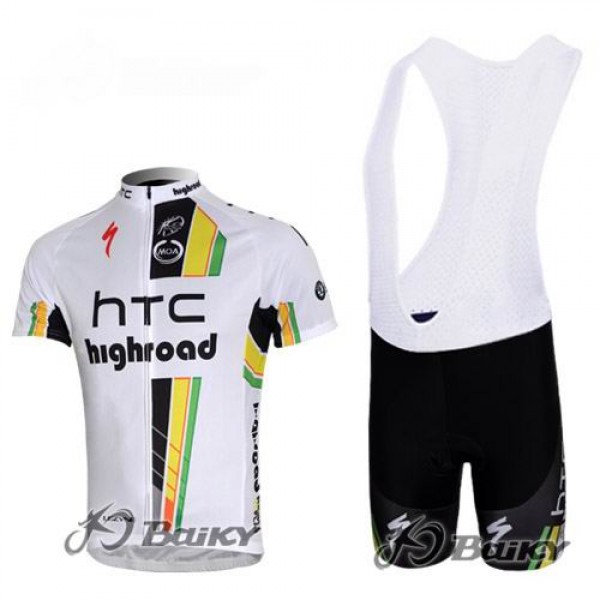 HTC-Highroad Pro Team Radtrikot Kurzarm Kurz Trägerhose Kits Weiß Radtrikot De