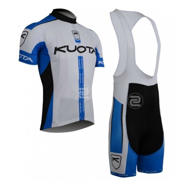 2013 KUOTA Fahrradbekleidung Satz Fahrradtrikot Kurzarm Trikot und Kurz Trägerhose Weiß Blau Radtrikot De