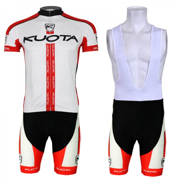 2013 KUOTA Fahrradbekleidung Satz Fahrradtrikot Kurzarm Trikot und Kurz Trägerhose Weiß Rot Radtrikot De