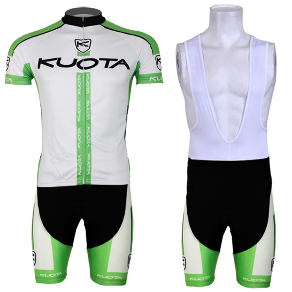2013 KUOTA Fahrradbekleidung Satz Fahrradtrikot Kurzarm Trikot und Kurz Trägerhose Weiß Grün Radtrikot De