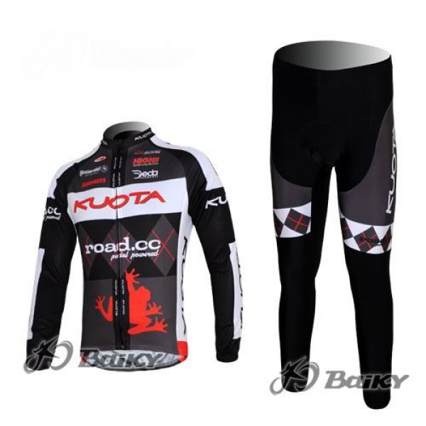 Kuota SRAM Road Pro Team Fahrradbekleidung Radtrikot Satz Langarm und Lange Fahrradhose Schwarz Weiß Radtrikot De