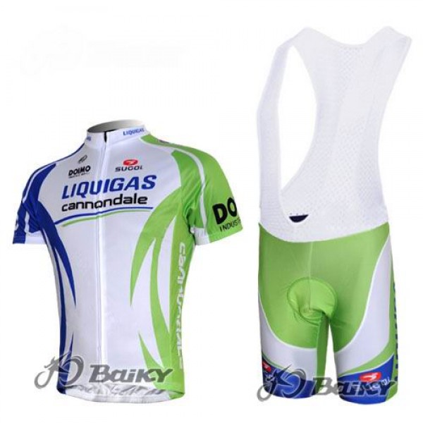 Liquigas Cannondale Pro Team Fahrradbekleidung Satz Fahrradtrikot Kurzarm Trikot und Kurz Trägerhose Grün Weiß Radtrikot De