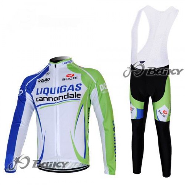 Liquigas Cannondale Pro Team Fahrradbekleidung Radtrikot Satz Langarm und Lange Trägerhose Grün Weiß Radtrikot De