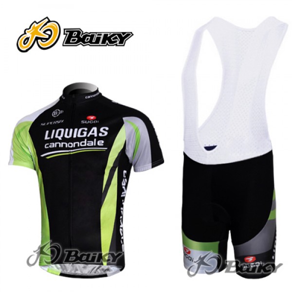 Liquigas Cannondale Fahrradbekleidung Satz Fahrradtrikot Kurzarm Trikot und Kurz Trägerhose Schwarz Grün Radtrikot De
