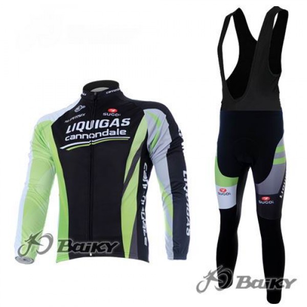 Liquigas Cannondale Pro Team Fahrradbekleidung Radtrikot Satz Langarm und Lange Trägerhose Schwarz Grün Radtrikot De