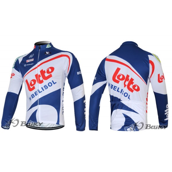 Lotto Belisol Fahrradbekleidung Radtrikot Satz Langarm und Lange Trägerhose Weiß Blau Radtrikot De