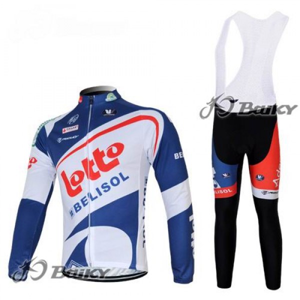 Lotto Belisol Fahrradbekleidung Radtrikot Satz Langarm und Lange Fahrradhose Weiß Blau Radtrikot De
