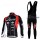 MHW Cube Racing Team Fahrradbekleidung Radtrikot Satz Langarm und Lange Trägerhose Rot Schwarz Radtrikot De