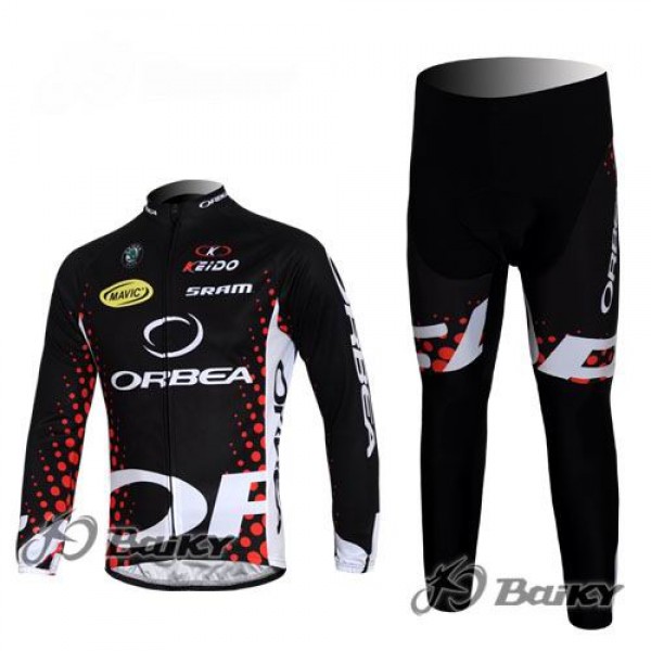 Orbea Pro Team Fahrradbekleidung Radtrikot Satz Langarm und Lange Fahrradhose Schwarz Rot Radtrikot De
