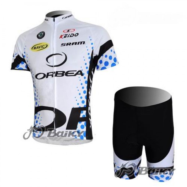 Orbea Pro Team Radbekleidung Radtrikot Kurzarm und Fahrradhosen Kurz Weiß Radtrikot De