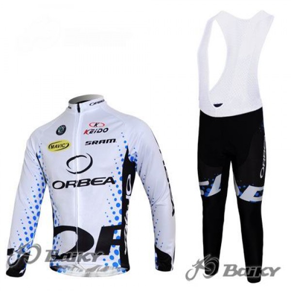 Orbea Pro Team Fahrradbekleidung Radtrikot Satz Langarm und Lange Trägerhose Weiß Radtrikot De
