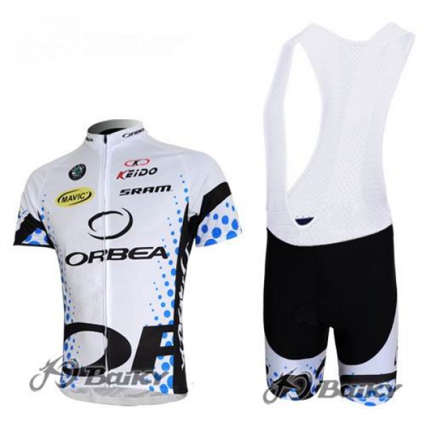 Orbea Pro Team Fahrradbekleidung Satz Fahrradtrikot Kurzarm Trikot und Kurz Trägerhose Weiß Radtrikot De