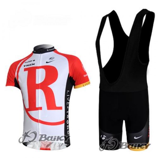 RadioShack Trek Pro Team Fahrradbekleidung Satz Fahrradtrikot Kurzarm Trikot und Kurz Trägerhose Rot Weiß Radtrikot De