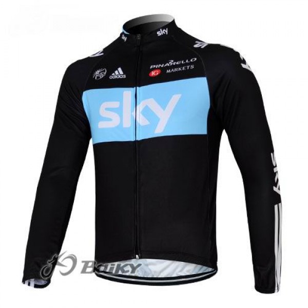 Sky Pinarello Pro Team Fahrradtrikot Langarm Schwarz Blau Radtrikot De Sky Pinarello Pro Team Fahrradtrikot Langarm Schwarz Blau Radtrikot De
