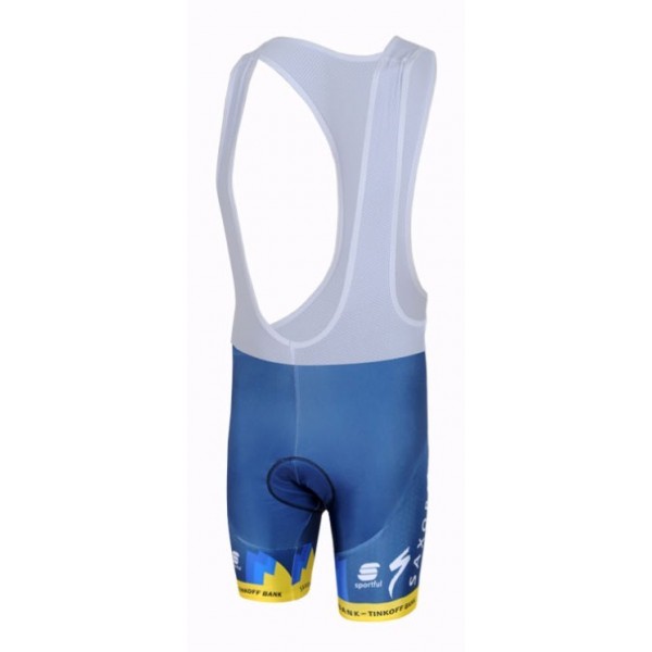 2013 Saxo Bank Tinkoff Pro Team Kurz Trägerhose Blau Gelb Radtrikot De