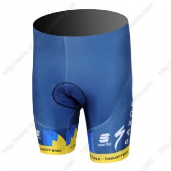 2013 Saxo Bank Tinkoff Pro Team Kurz Radhose Blau Gelb Radtrikot De