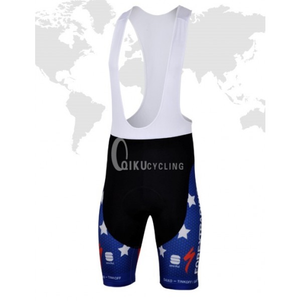2013 Saxo Bank Tinkoff USA Champion Kurz Trägerhose Blau Weiß Rot Radtrikot De