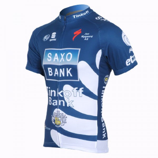 2013 Saxo Bank Tinkoff Pro Team Radtrikot Kurzarm Blau Radtrikot De