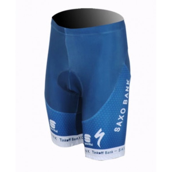 2013 Saxo Bank Tinkoff Pro Team Radtrikot Kurzarm und Kurz Radhose Kits Blau Radtrikot De