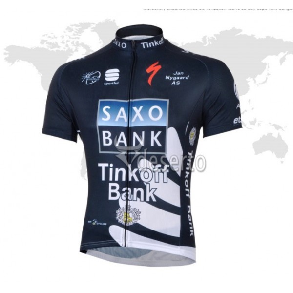 2013 Saxo Bank Tinkoff Pro Team Radtrikot Kurzarm Dunkel Blau Radtrikot De