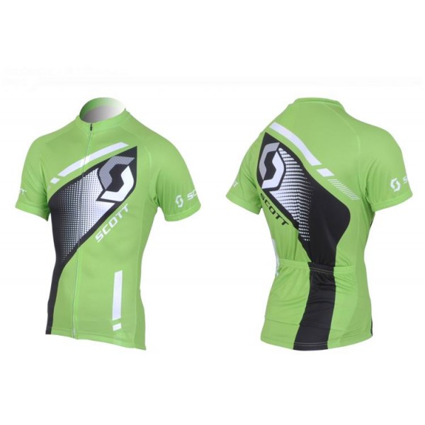 2013 Scott Racing Fahrradbekleidung Satz Fahrradtrikot Kurzarm Trikot und Kurz Trägerhose Grün Schwarz Radtrikot De