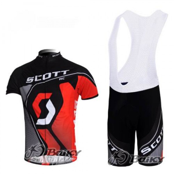 Scott Racing Team Fahrradbekleidung Satz Fahrradtrikot Kurzarm Trikot und Kurz Trägerhose Schwarz Rot Radtrikot De