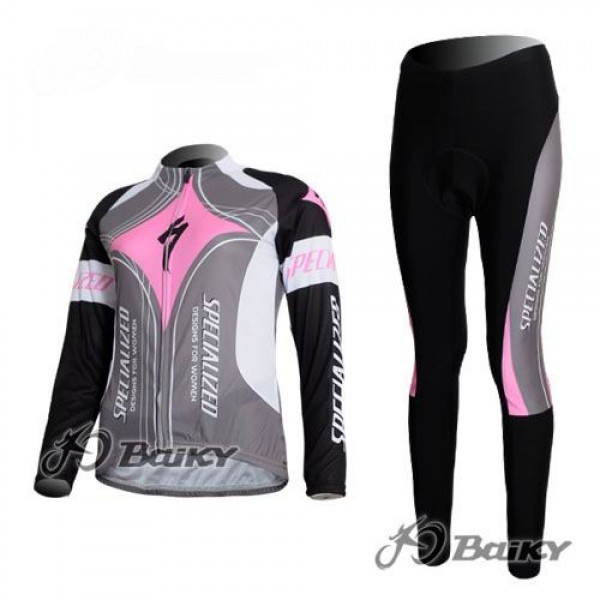 Specialized Pro Team S-Works Fahrradbekleidung Radtrikot Satz Langarm und Lange Fahrradhose Rosa Grau Damen Radtrikot De
