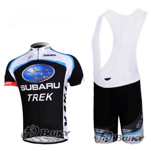 Subaru Trek Pro Team Fahrradbekleidung Satz Fahrradtrikot Kurzarm Trikot und Kurz Trägerhose Schwarz Radtrikot De