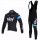 2013 Team Sky Fahrradbekleidung Radtrikot Satz Langarm und Lange Trägerhose Schwarz Blau Radtrikot De