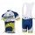 2012 Vacansoleil-DCM Fahrradbekleidung Satz Fahrradtrikot Kurzarm Trikot und Kurz Trägerhose Weiß Blau Gelb Radtrikot De