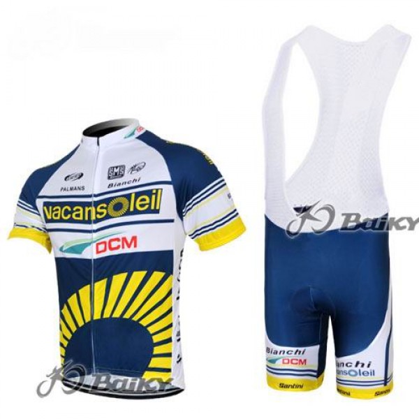 2012 Vacansoleil-DCM Fahrradbekleidung Satz Fahrradtrikot Kurzarm Trikot und Kurz Trägerhose Weiß Blau Gelb Radtrikot De 2012 Vacansoleil-DCM Fahrradbekleidung Satz Fahrradtrikot Kurzarm Trikot und Kurz Trägerhose Weiß Blau Gelb Radtrikot De