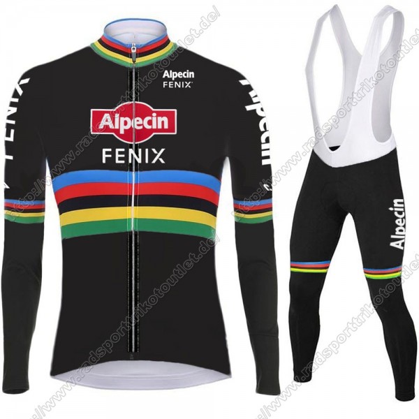 Profiteams 2021 Alpecin Fenix World Champion Schwarz Radsport Fahrradbekleidung Trikot Langarm+Lang Trägerho Radtrikot De